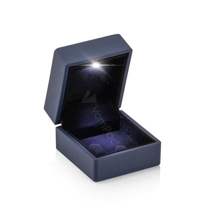 Navy Blue Led Light Wedding Ring Box