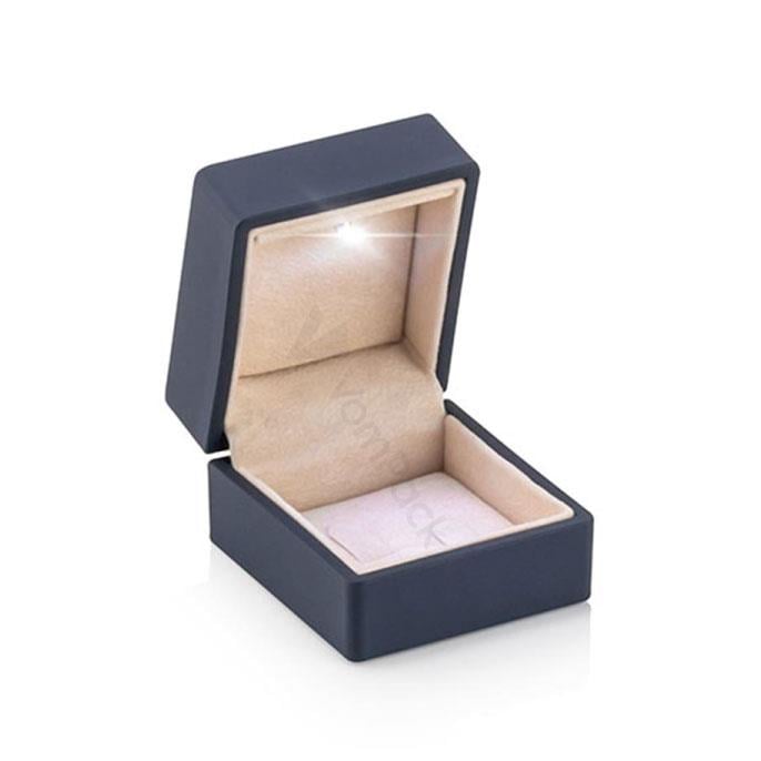 Navy Blue Led Light Wedding Ring Box
