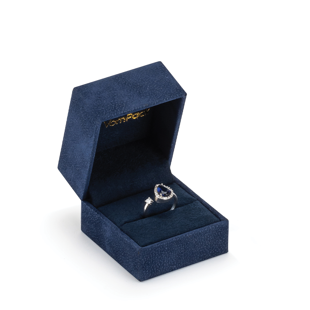 Navy Blue Roll Ring Box