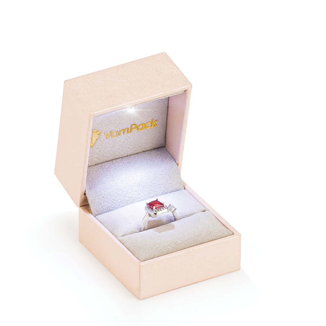 Salmon Led Light Roll Ring Box