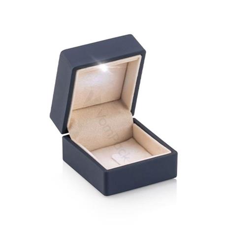 Navy Blue Led Light Prongs Ring Box
