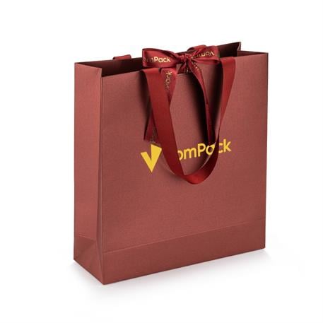 23x25x8 Varak Logo Baskılı Karton Çanta