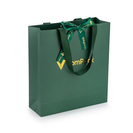 23x25x8 Varak Logo Baskılı Karton Çanta