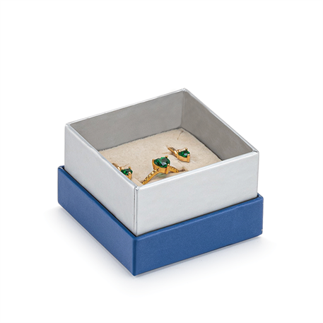 White Double Covered Ring or Earring Box