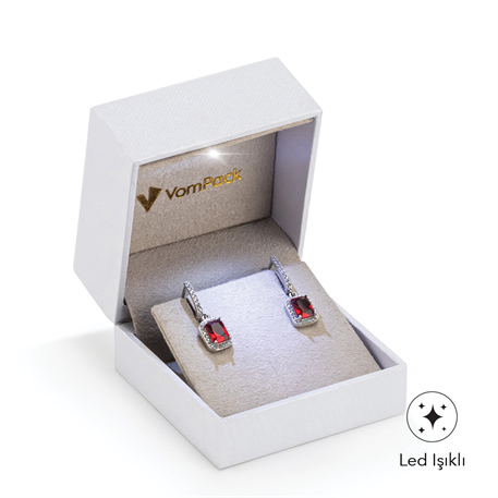 Beyaz Işıklı Büyük Küpe Kutusu