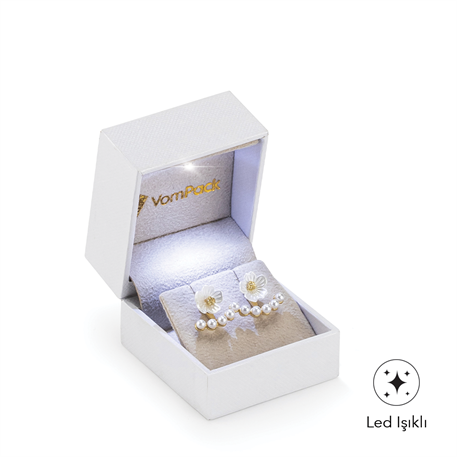 Beyaz Işıklı Küçük Küpe Kutusu