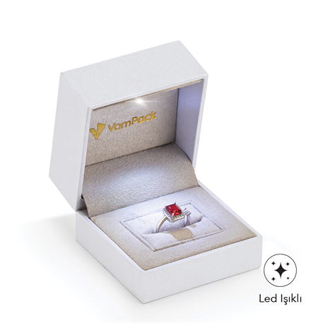Beyaz Işıklı Rulo Büyük Yüzük Kutusu