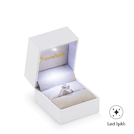 Beyaz Işıklı Rulo Küçük Yüzük Kutusu
