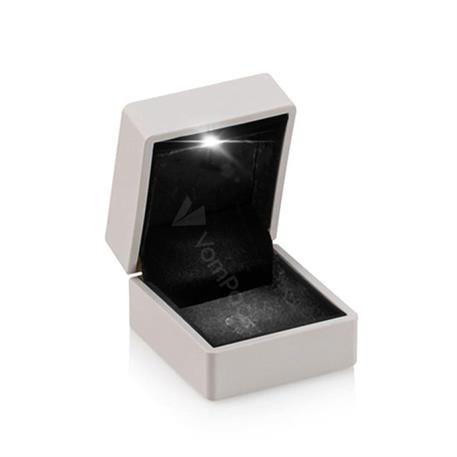 White Led Light Prongs Ring Box
