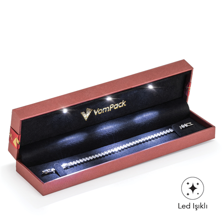 Bordo Işıklı Bileklik Kutusu