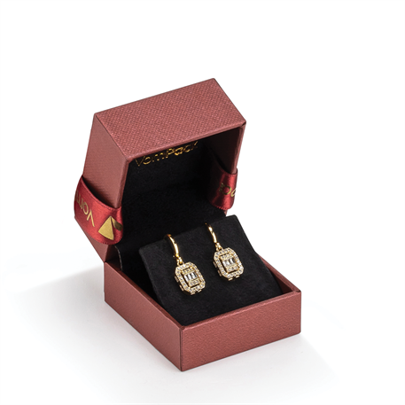 Bordo Küçük Küpe Kutusu