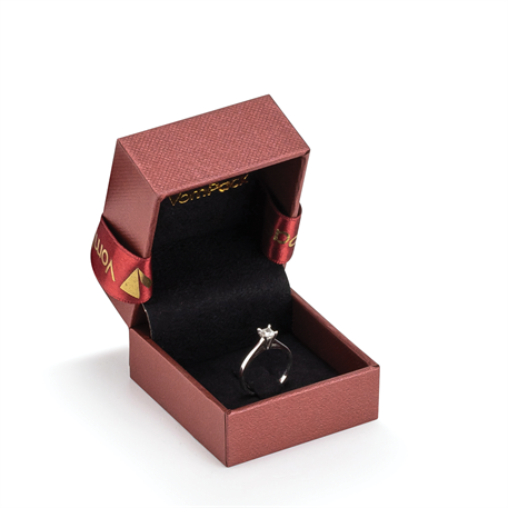 Bordo Tırnaklı Küçük Yüzük Kutusu