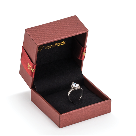 Bordo Tırnaklı Büyük Yüzük Kutusu