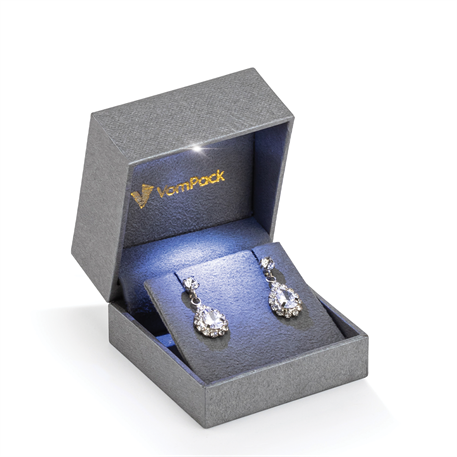 Gri Işıklı Büyük Küpe Kutusu