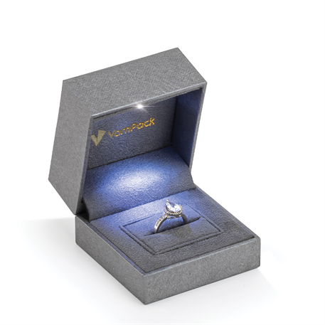 Gri Işıklı Rulo Büyük Yüzük Kutusu