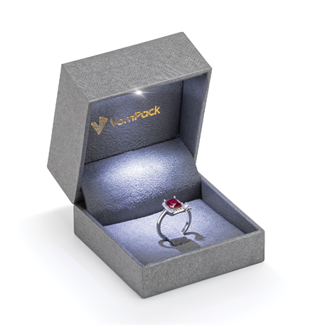 Gri Işıklı Tırnaklı Büyük Yüzük Kutusu