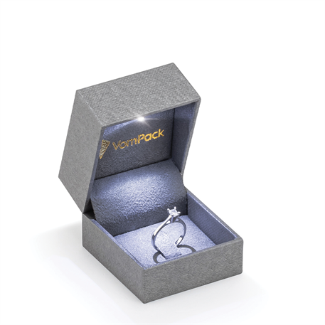 Gri Işıklı Tırnaklı Küçük Yüzük Kutusu