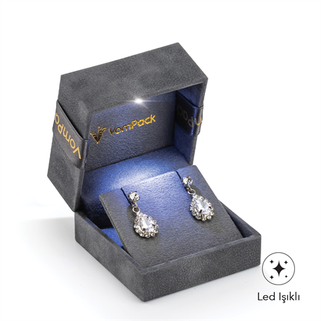 Gri Işıklı Büyük Küpe Kutusu