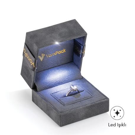 Gri Işıklı Rulo Büyük Yüzük Kutusu
