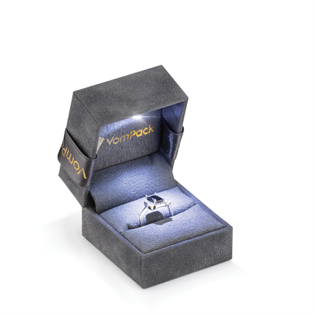 Gri Işıklı Rulo Küçük Yüzük Kutusu