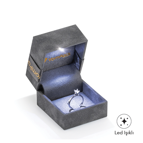 Gri Işıklı Tırnaklı Küçük Yüzük Kutusu