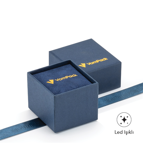 Lacivert Işıklı Küçük Küpe Kutusu