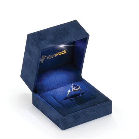 Lacivert Işıklı Rulo Büyük Yüzük Kutusu