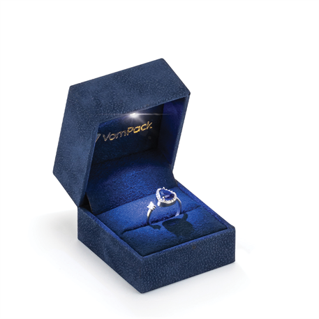 Lacivert Işıklı Rulo Küçük Yüzük Kutusu