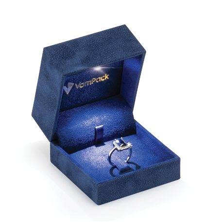 Lacivert Işıklı Tırnaklı Büyük Yüzük Kutusu