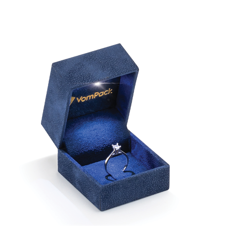 Lacivert Işıklı Tırnaklı Küçük Yüzük Kutusu