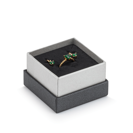 Black Double Covered Ring or Earring Box