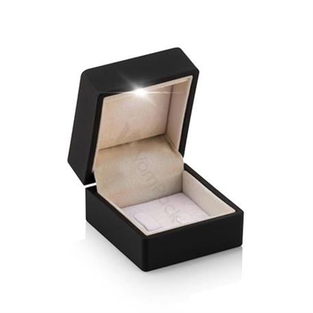 Siyah Işıklı Tırnaklı Alyans Kutusu