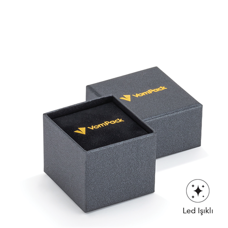 Siyah Işıklı Tırnaklı Küçük Yüzük Kutusu