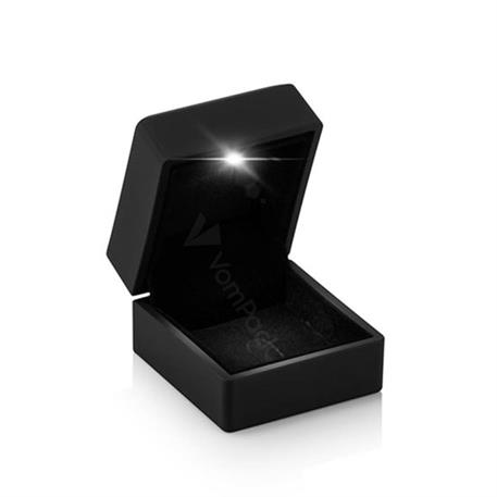 Black Led Light Prongs Ring Box