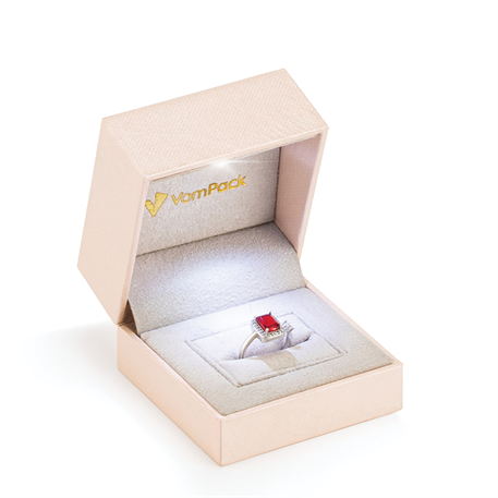 Somon Işıklı Rulo Büyük Yüzük Kutusu