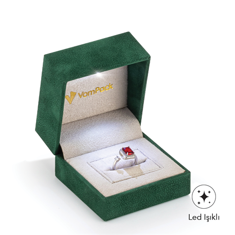 Yeşil Işıklı Rulo Büyük Yüzük Kutusu