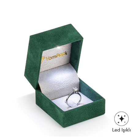 Yeşil Işıklı Tırnaklı Küçük Yüzük Kutusu