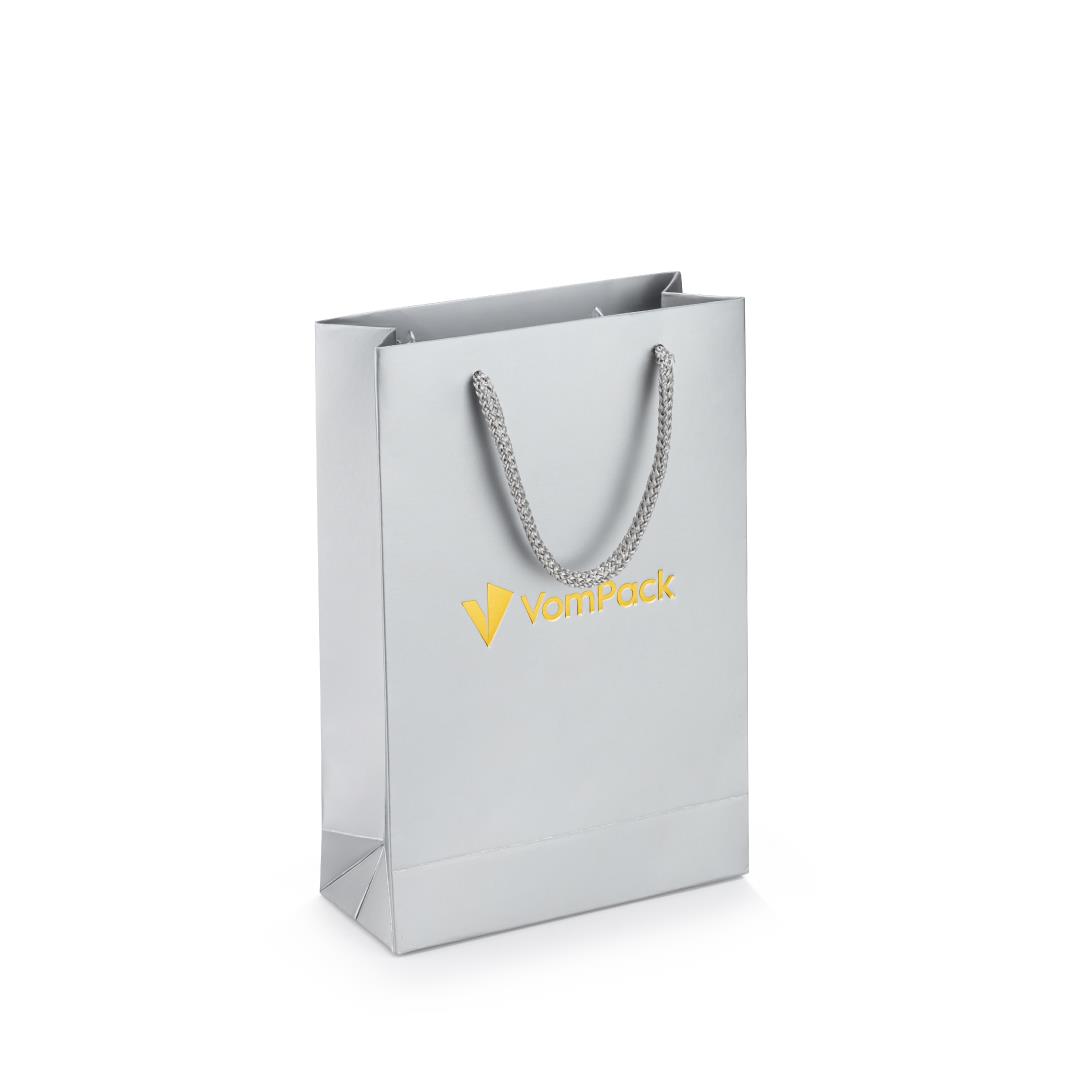 17x25x7 Varak Logo Baskılı Karton Çanta