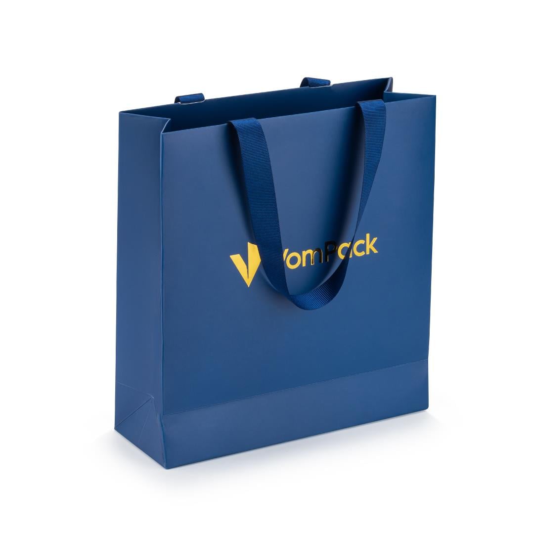 23x25x8 Varak Logo Baskılı Karton Çanta