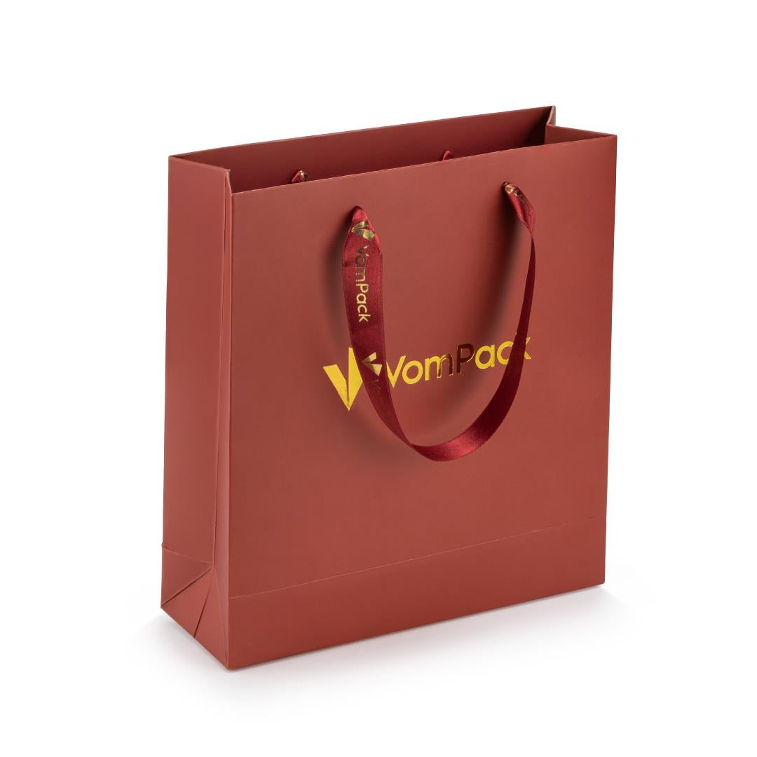 23x25x8 Varak Logo Baskılı Karton Çanta