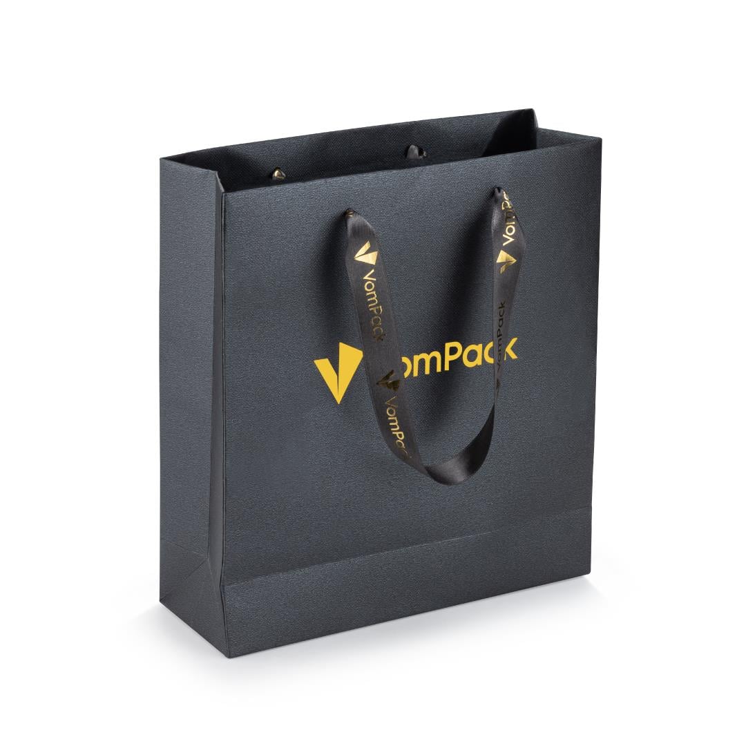 23x25x8 Varak Logo Baskılı Karton Çanta