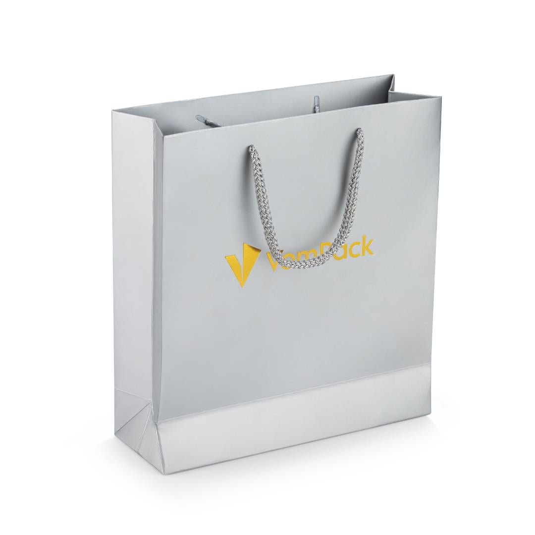 23x25x8 Varak Logo Baskılı Karton Çanta