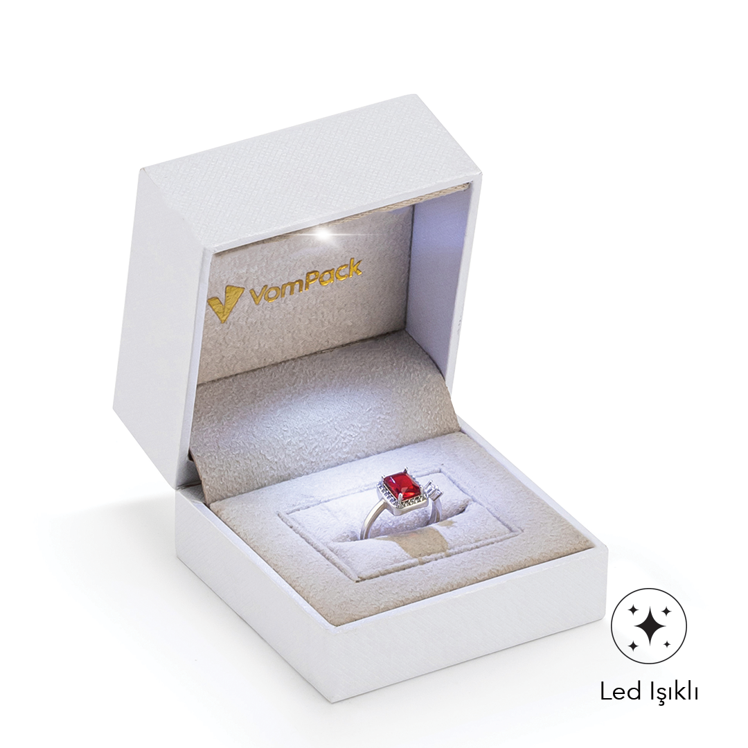 E100 Diamond Beyaz Işıklı Rulo Büyük Yüzük Kutusu