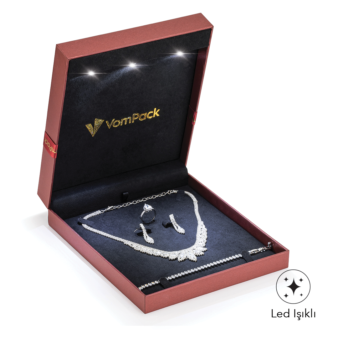 E200 Diamond Bordo Işıklı Set Kutusu