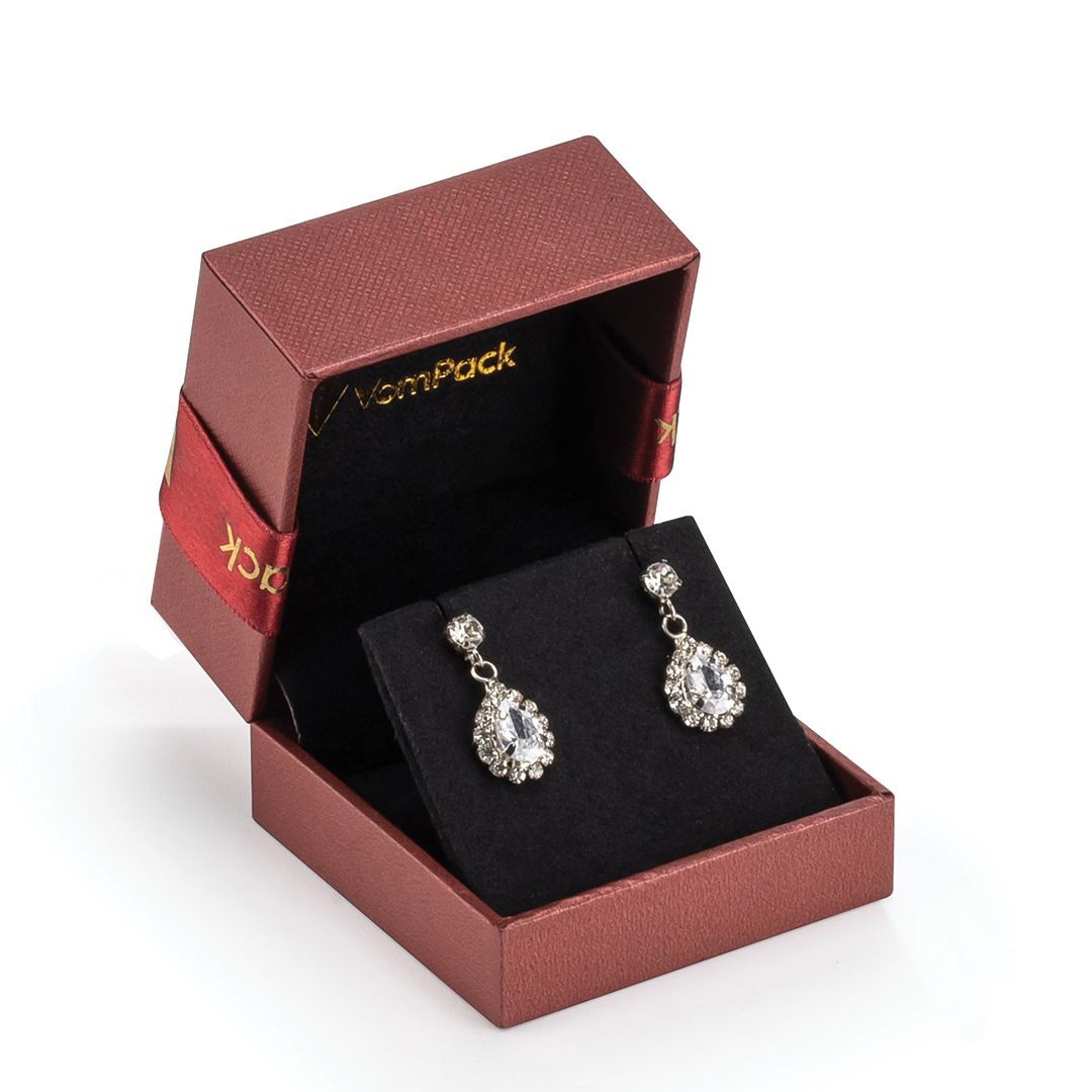 E200 Diamond Bordo Büyük Küpe Kutusu