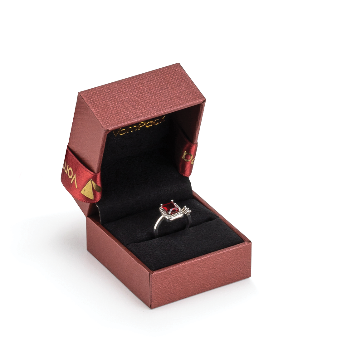 E200 Diamond Bordo Rulo Küçük Yüzük Kutusu