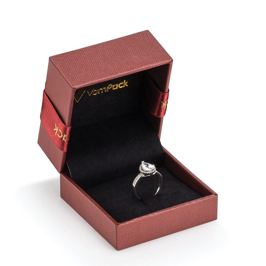 E200 Diamond Bordo Rulo Büyük Yüzük Kutusu