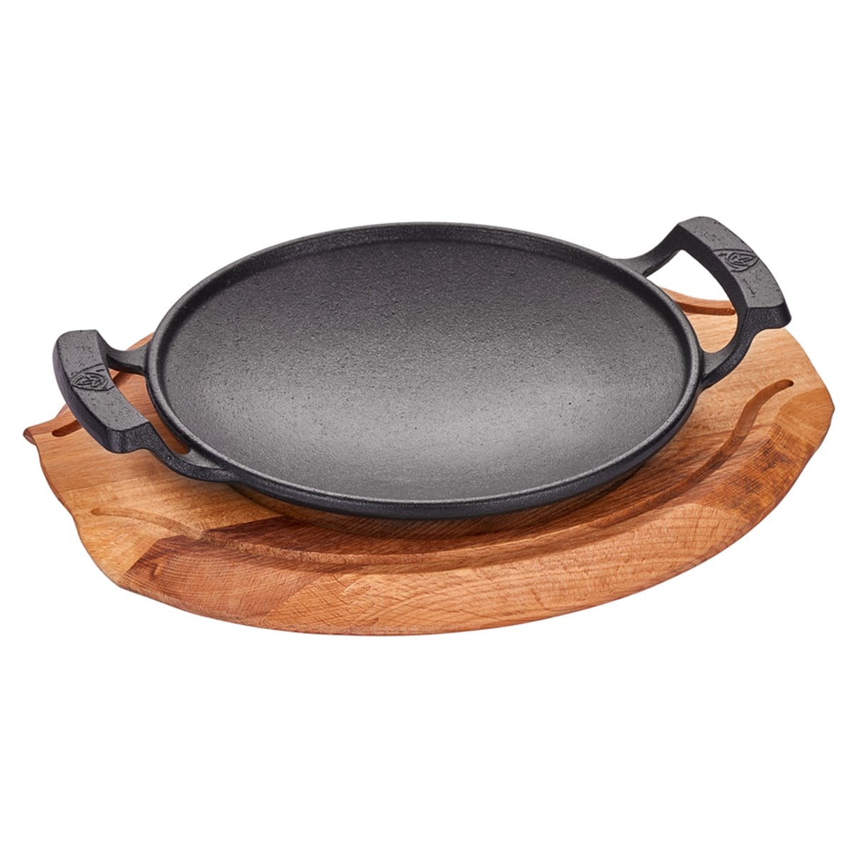 CAST IRON SHALLOW WOK 20CM +TRIVET