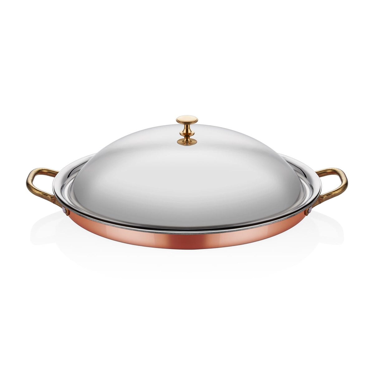 MM COPPER OVAL LOW OMELETTE PAN + LID