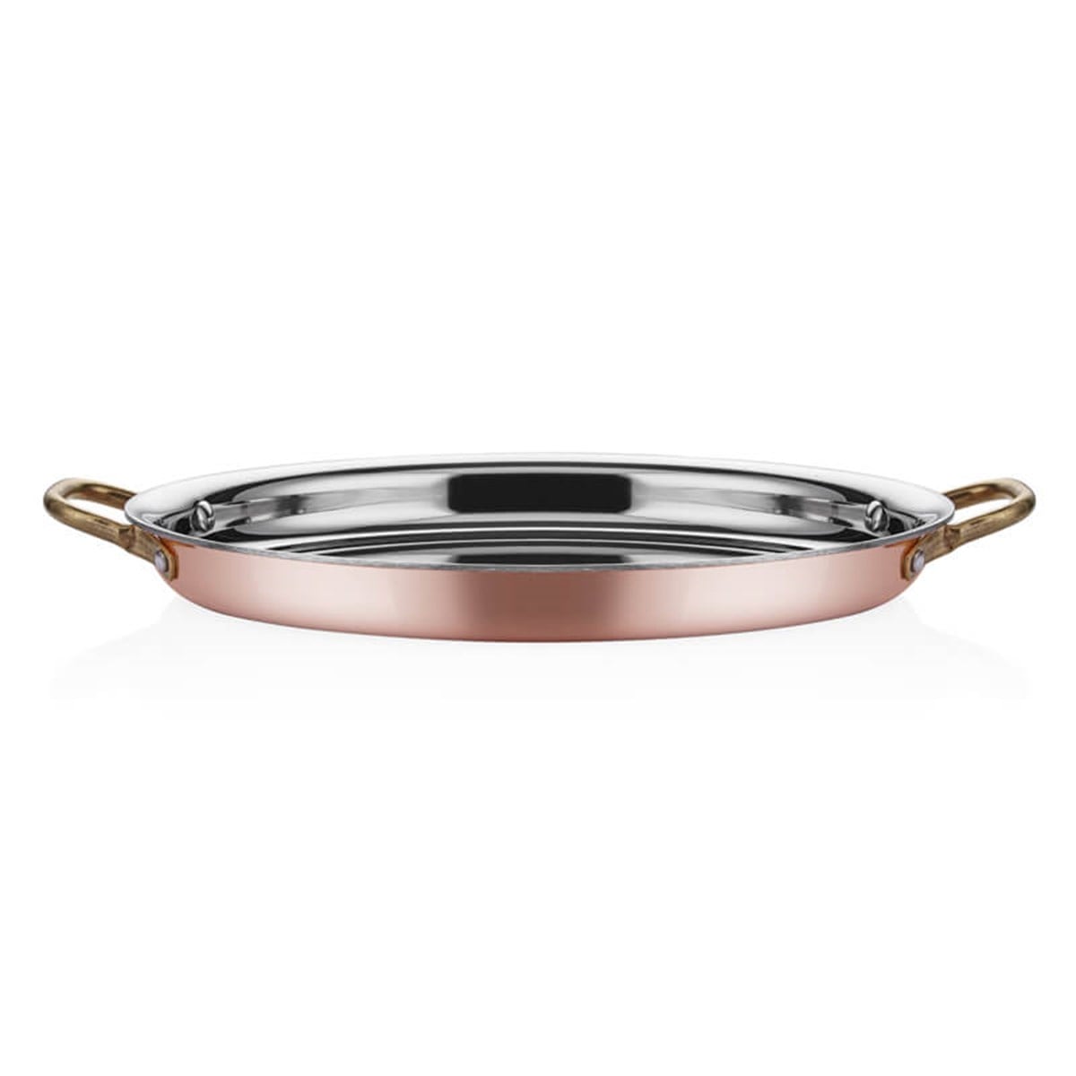 MM COPPER OVAL LOW OMELETTE PAN